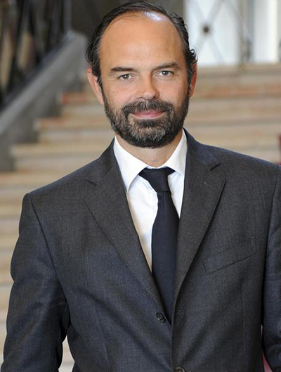 This undated handout picture provided Monday, May, 15, 2017, by Le Havre city hall shows Le Havre mayor, Edouard Phillippe. On his first full day in office, French President Emmanuel Macron moved quickly Monday on fronts both foreign and domestic, naming 46-year-old lawmaker Edouard Philippe as his new prime minister before flying off to Berlin for talks with Chancellor Angela Merkel. (Eric Houri/Le Have city hall via AP)