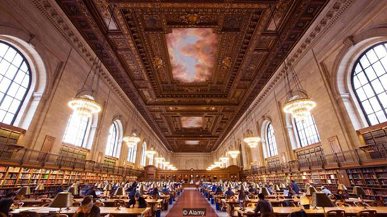 BXFJHN The Rose Main reading Room, New York Public Library, midtown Manhattan, New York City